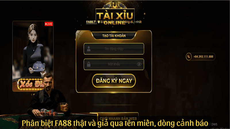 Phân biệt FA88 thật và giả qua tên miền, dòng cảnh báo