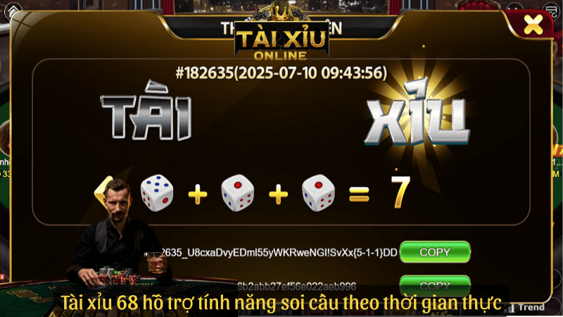 Tài xỉu 68 hỗ trợ tính năng soi cầu theo thời gian thực