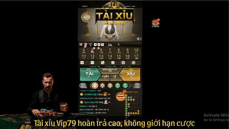 Tài xỉu Vip79 hoàn trả cao, không giới hạn cược